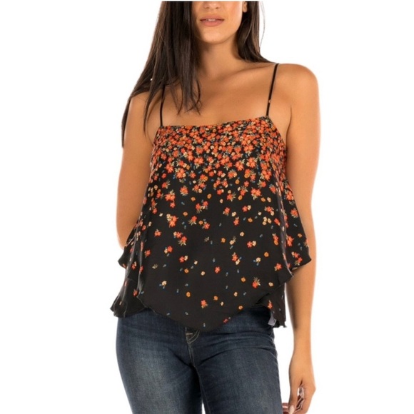 Free People Floral Black Spaghetti Strap Top - Picture 4 of 4